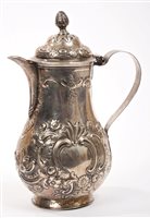 Lot 463 - Late 18th century Irish silver coffee pot of...