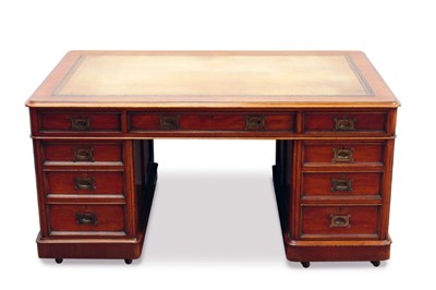 Lot 730 - Good Victorian mahogany pedestal desk.