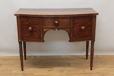 Lot 770 - Early 19th century mahogany bowfront sideboard or dressing table of small size.