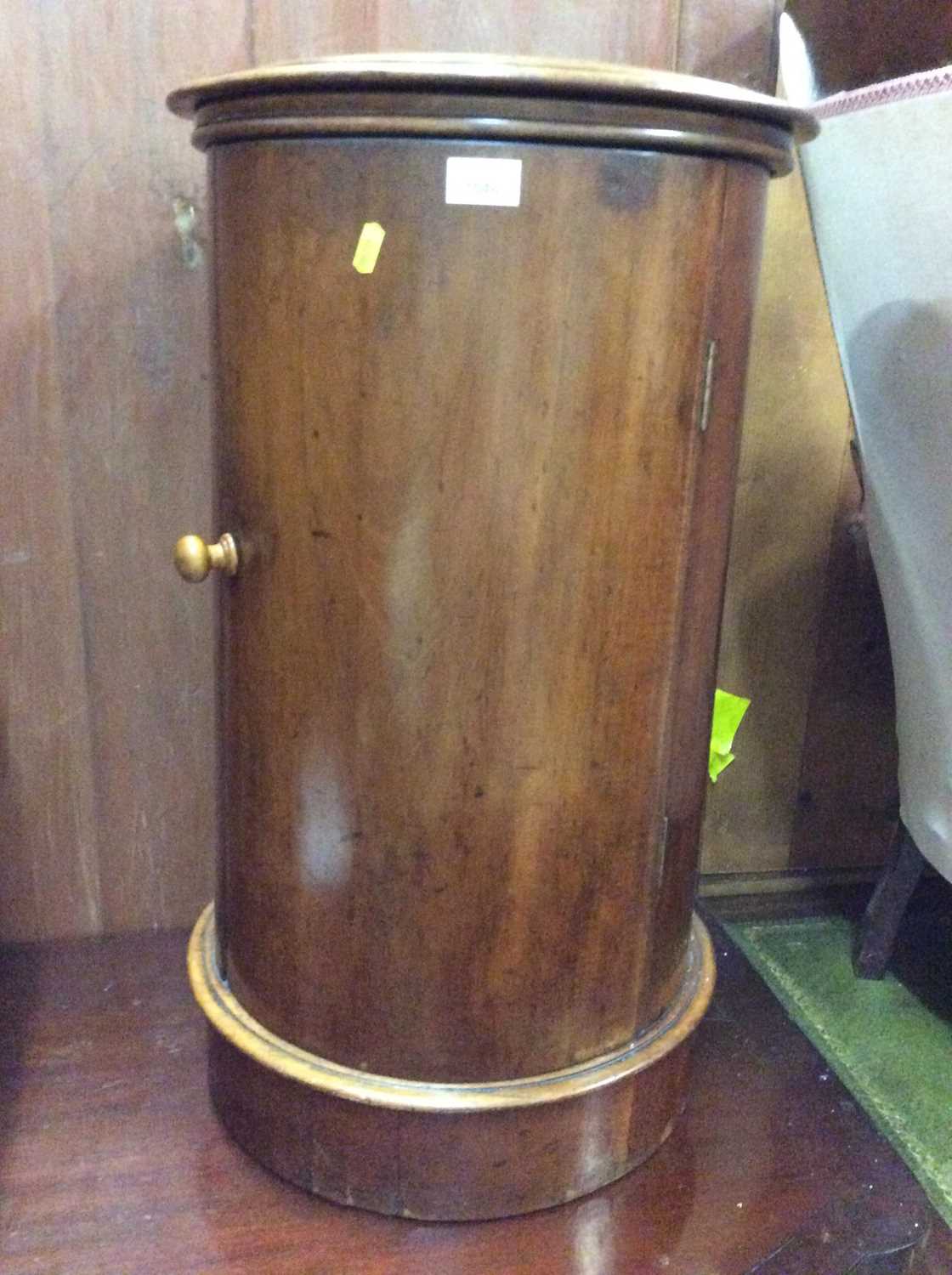 Lot 1048 - 19th century mahogany cylinder pot cupboard with inset sink.