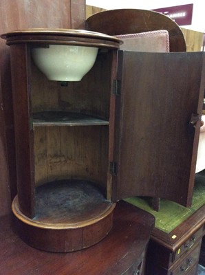 Lot 1048 - 19th century mahogany cylinder pot cupboard with inset sink.