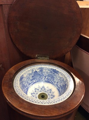 Lot 1048 - 19th century mahogany cylinder pot cupboard with inset sink.