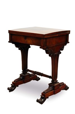 Lot 756 - Good Regency mahogany table with fold-over top, in the manner of Gillows