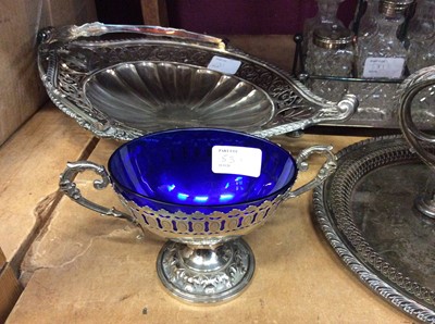 Lot 531 - Silver plated bowl by Garrards with three scrolled supports.