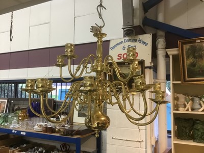 Lot 235 - Modern brass chandelier.