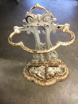 Lot 194 - Victorian white painted cast iron stick stand
