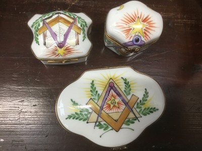 Lot 199 - Three Limoges Masonic boxes