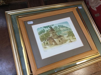 Lot 117 - Glynn Thomas (born 1946) - signed etching and other pictures to include watercolours and prints