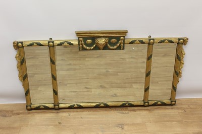 Lot 700 - Edwardian giltwood triple plate overmantel mirror