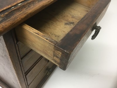 Lot 80 - Georgian oak and pine miniature chest of drawers