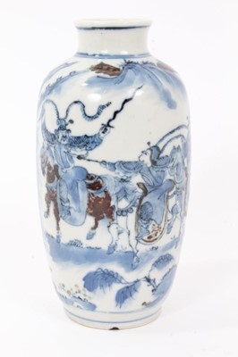 Lot 91 - Chinese blue and red Kangxi vase