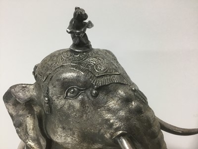 Lot 79 - Late 19th / early 20th century electroplated elephant inkwell