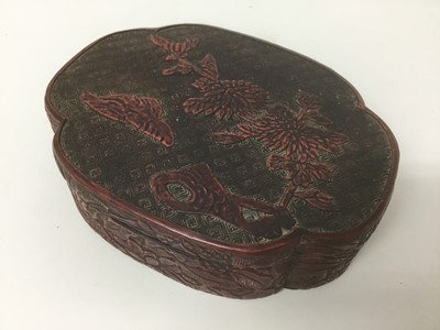 Lot 88 - 18th / 19th century Chinese cinnabar lacquer box