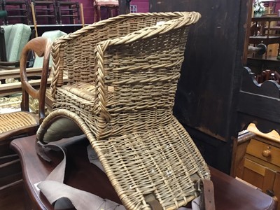 Lot 1037 - Childs vintage wicker pony seat with straps