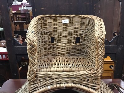 Lot 1037 - Childs vintage wicker pony seat with straps