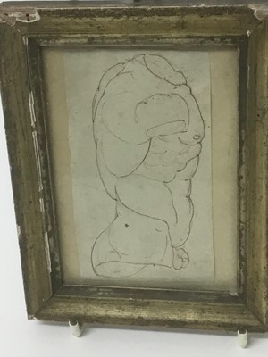 Lot 78 - 18th / early 19th century pen sketch of a male torso
