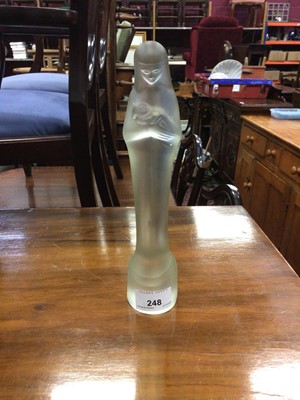 Lot 248 - Royal Leerdam Frosted Glass Madonna & Child Statue