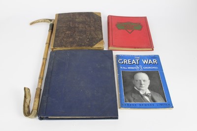 Lot 1177 - Group of stamp albums GB ,world and 1937 Omnibus plus some War Picture magazines.