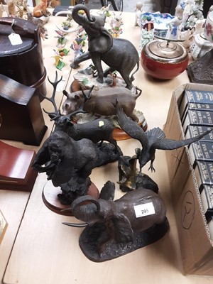 Lot 295 - Group of four bronzed resin animal ornaments