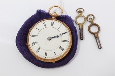 Lot 164 - Victorian 18ct gold fob watch