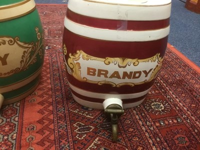 Lot 26 - Ceramic Brandy barrel, together with similar port and sherry barrels
