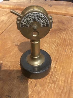 Lot 254 - Novelty cigar cutter in the form of a ships telegraph