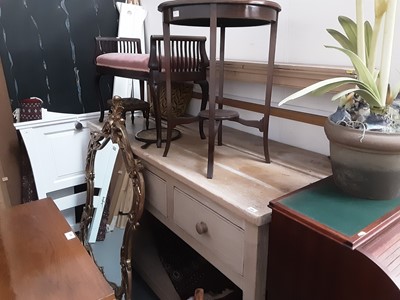 Lot 1046 - Large Victorian pine two height dresser with open shelves above, three drawers and pot board below