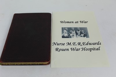 Lot 1069 - WW1 & 11 Nurse's autograph ablums, Nurse Grave Winson, , Nurse M. E. R. Edwards and Sister Willoughby Rouen Military hospital. Containing messages of thanks, photographs, verses, sketches etc.