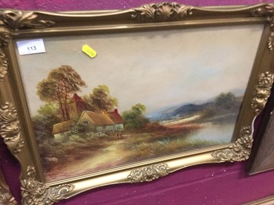 Lot 113 - Pair of Victorian oils in glazed gilt frames