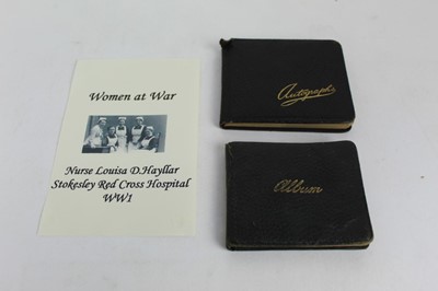 Lot 1071 - WW1 & WW11 Nurse's autograph albums, Nurses and Hospitals identified. Messages of thanks from Military personnel etc.