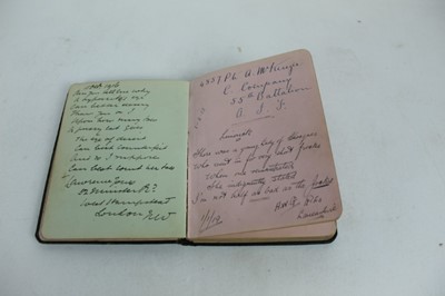 Lot 1072 - WW1 Military autograph albums including good real photographic postcards, verses, sketches etc.