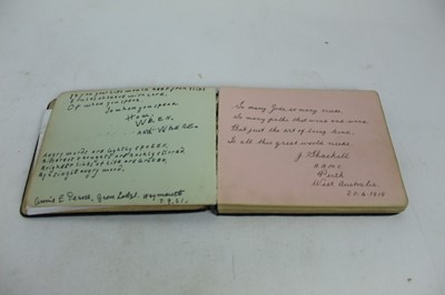 Lot 1072 - WW1 Military autograph albums including good real photographic postcards, verses, sketches etc.