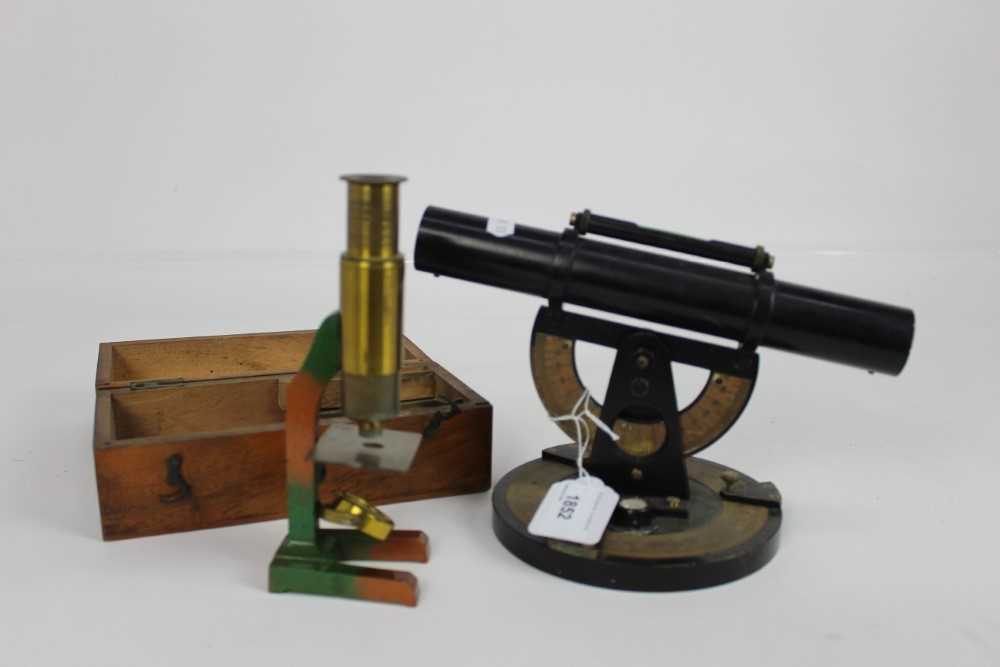 Lot 1852 - Theodolite and microscope