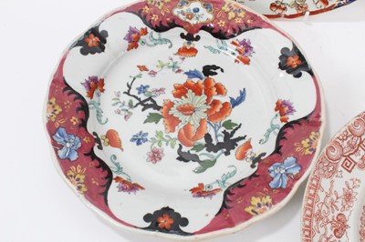 Lot 123 - A Masons Ironstone plate, in famille verte style, and five other Ironstone plates