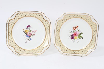 Lot 126 - A pair of Spode yellow ground plates, circa 1825