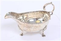 Lot 495 - George IV silver sauce boat of small...