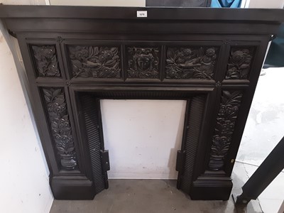 Lot 1070 - Late Victorian Art Nouveau metal fire surround