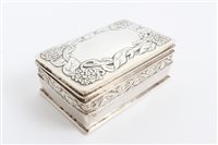 Lot 496 - Edwardian silver box of rectangular form, by...