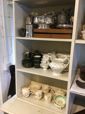 Lot 328 - Collection of silver plate and china, including a Susie Cooper teaset