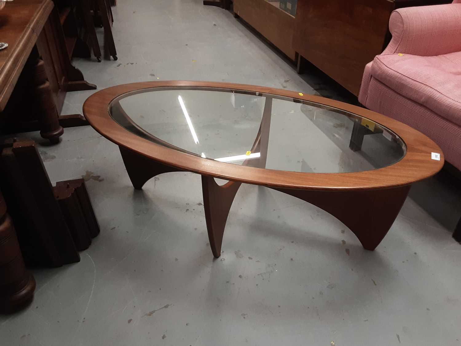 Lot 1092 - Teak G-Plan Astro table with glass top