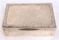 Lot 501 - George V silver table box of rectangular form,...