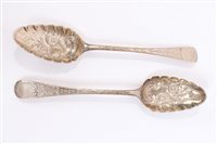 Lot 503 - Pair George III silver table Old English...