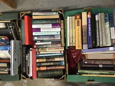 Lot 352 - Books- Five boxes of military related books including Royal Navy and the World Wars