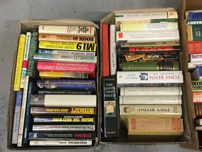 Lot 353 - Books- Six boxes of military related books mainly Royal Navy and the World Wars together with some Essex related