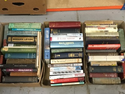 Lot 354 - Books- Six boxes of military related books including Royal Navy and the World Wars