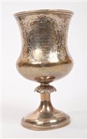 Lot 504 - Victorian silver chalice of campana form, with...