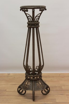 Lot 748 - Early 20th century Continental wrought iron jardiniere stand