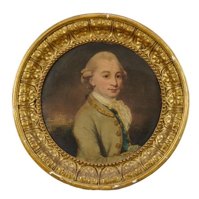 Lot 648 - Portrait of Joseph Green, in his green suit in front of Portugal house 18th Century