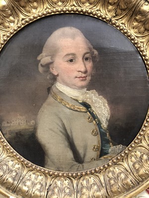 Lot 648 - Portrait of Joseph Green, in his green suit in front of Portugal house 18th Century