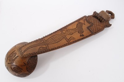 Lot 231 - Pair of African carved wooden ladles